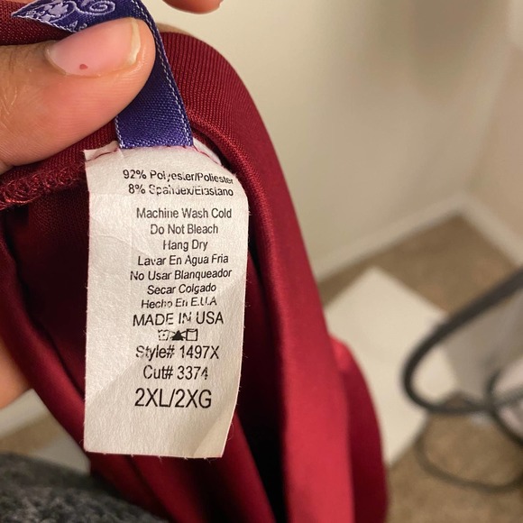 Eien Deep V Neck Burgundy Dress 2XL - Picture 5 of 5